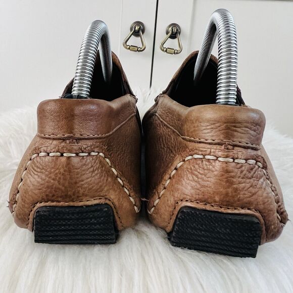 Rockport Brown Pebbled Brazilian Leather Slip on Loafers Driving Shoes Mens Sz 9 - Picture 5 of 8